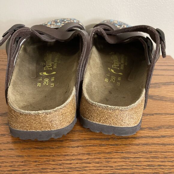 Birkenstock Papillio Lugano Mosaic Brown Birko Flor Clog 39 Colorful Comfort - Picture 10 of 12
